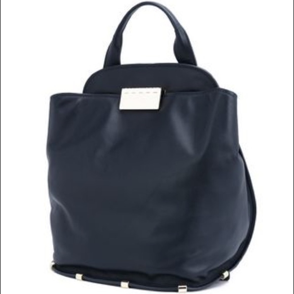 ZAC Zac Posen Leather Backpack with gold accents